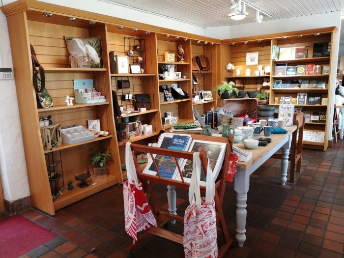 Harestane Shop clothing wooden shelves