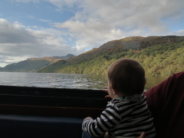 Loch Lomond mountains Scotland Baby stripy top
