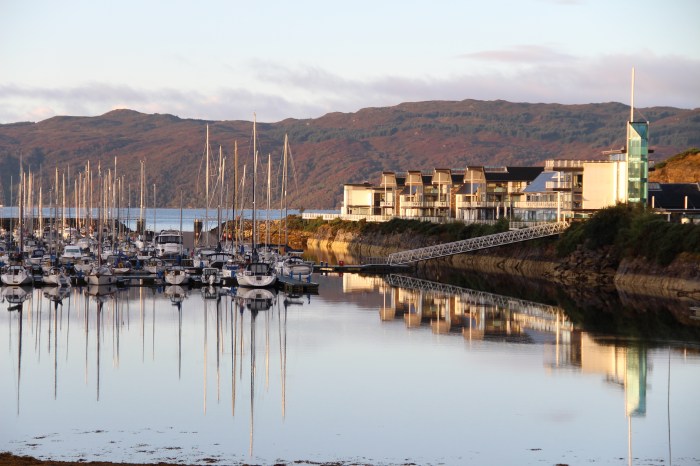 marina reflections in water
