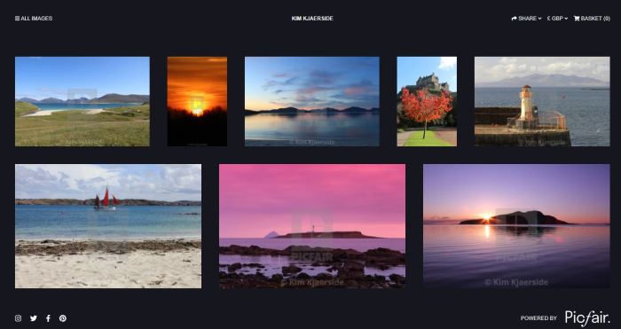 Webpage picfair landscape photography