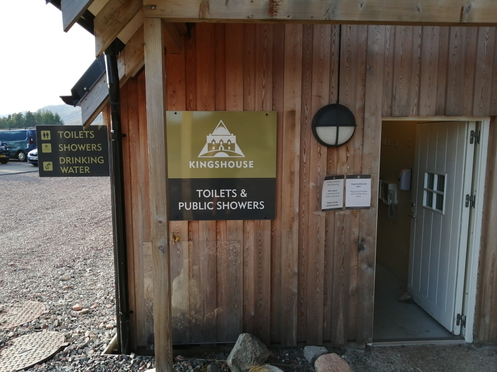 west highland way, scotland, kingshouse, toilet facilities, drinking water, showers, wooden structure