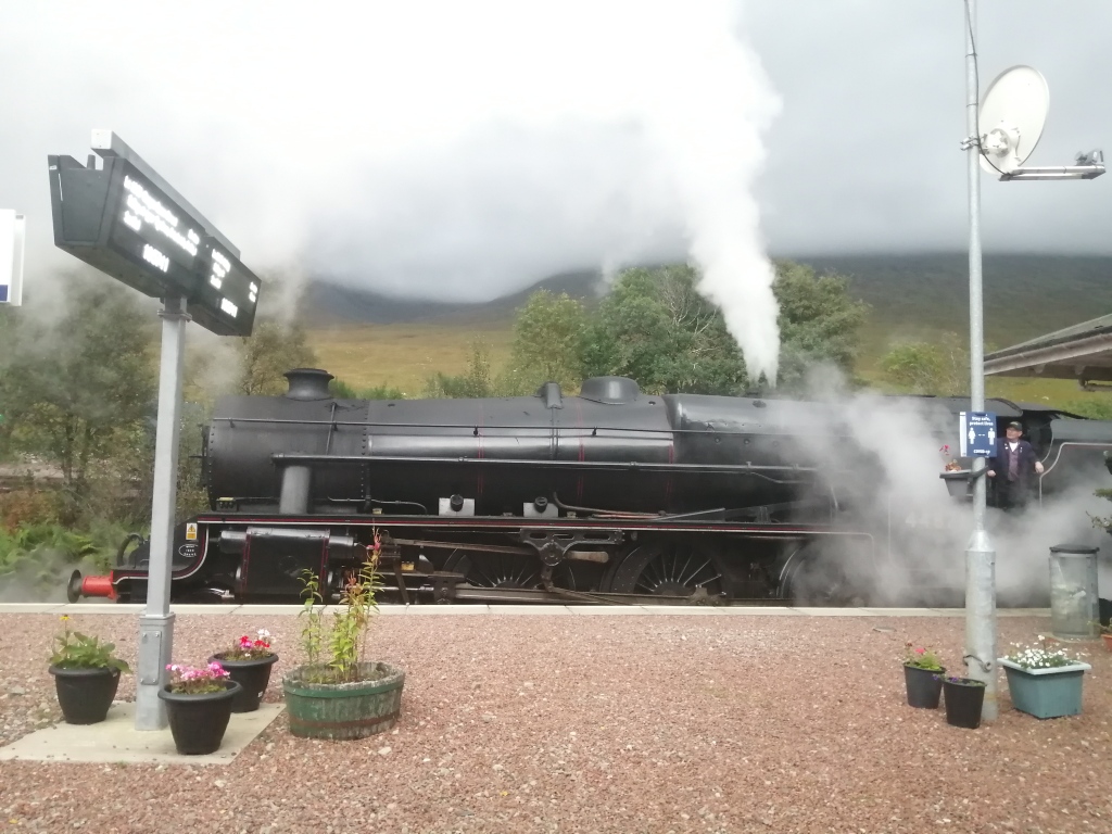 west highland way, scotland, steam train, jacobite train, railway