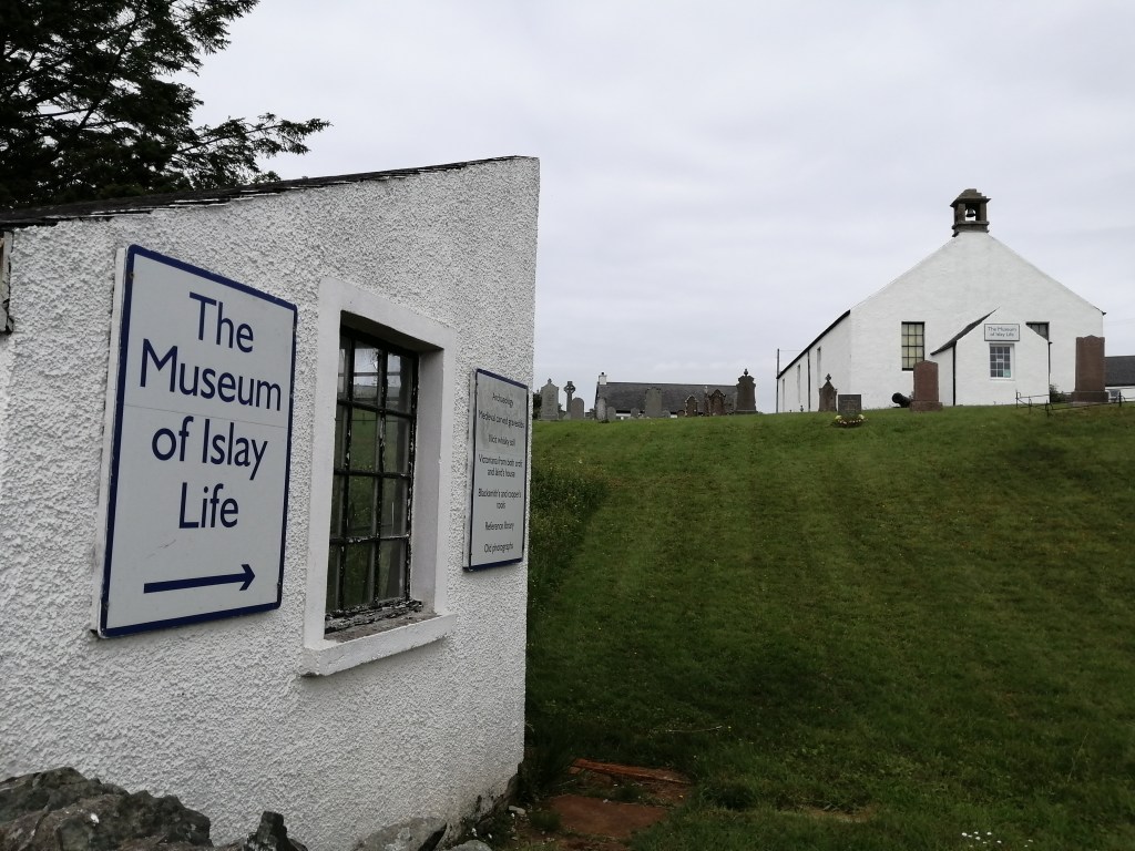 church building, sign, museum, islay, scotland
