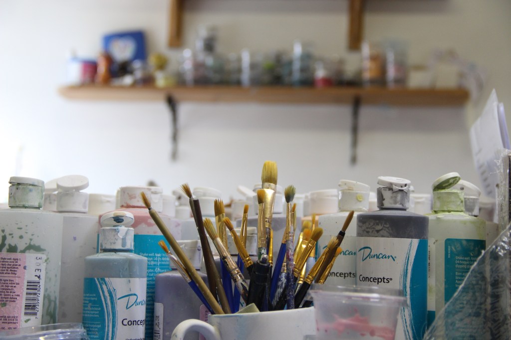 paintbrush, ceramics, pottery, islay, scotland